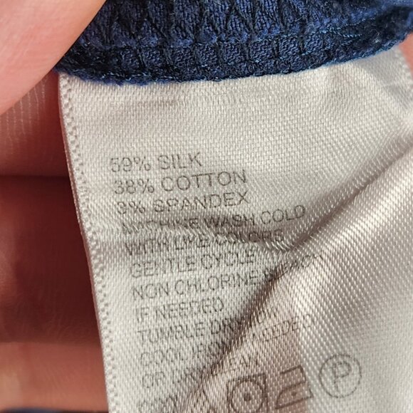 Tommy Bahama Silk Cotton Spandex Button Up Shirt Men Blue Large Stretch Adult LG - Picture 13 of 15